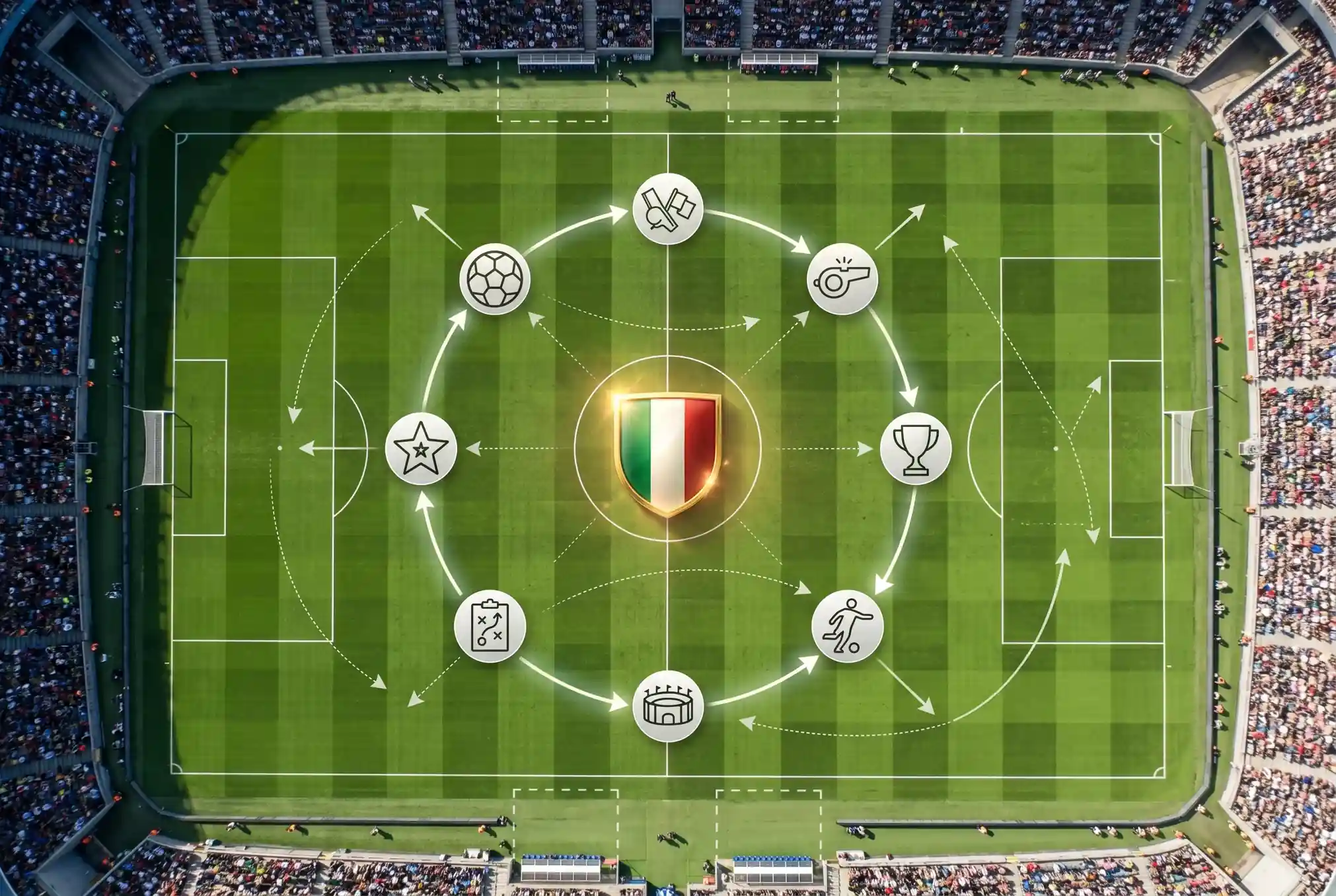 Serie A competitie format met twintig clubs en 38 speelronden